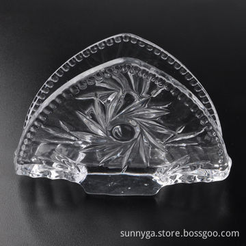 Trilateral Shaped Glass Place Card Holder